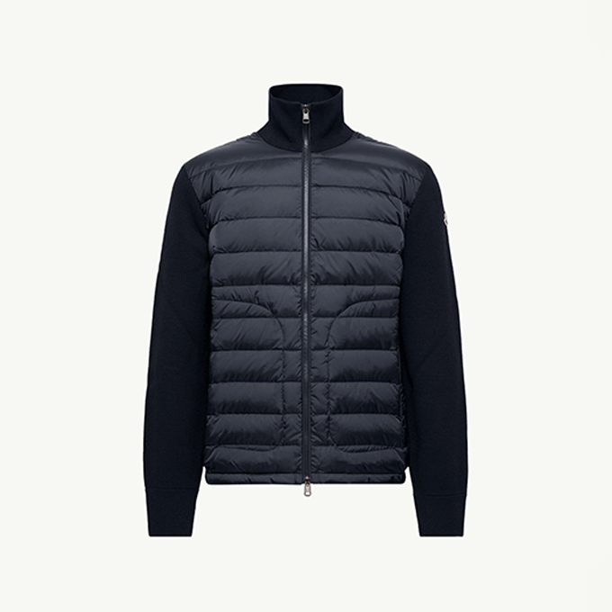 moncler cardigan wool blend zip down jacket